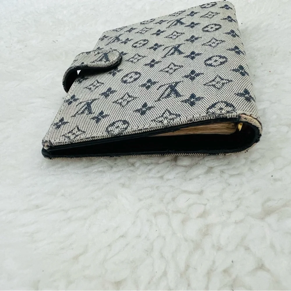 Louis Vuitton Mini Lin Monogram Canvas Leather Agenda Memo Book Cover w/ LVnotes - Picture 14 of 16